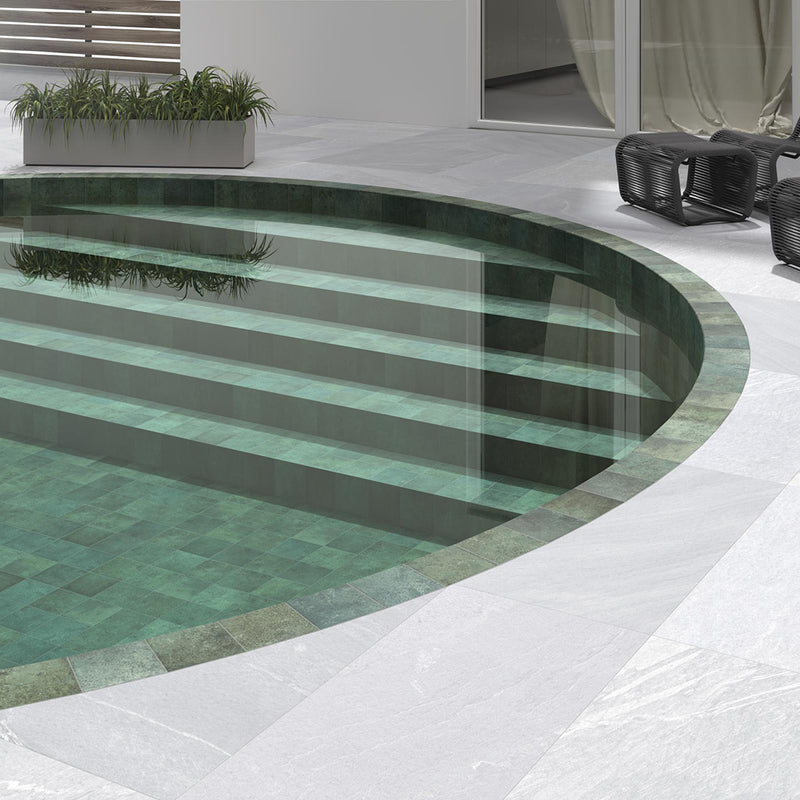 Tahiti Emerald Floor Tile - Wall Or Floor Mount - 5.8 x 5.8" Porcelain/Gloss Green