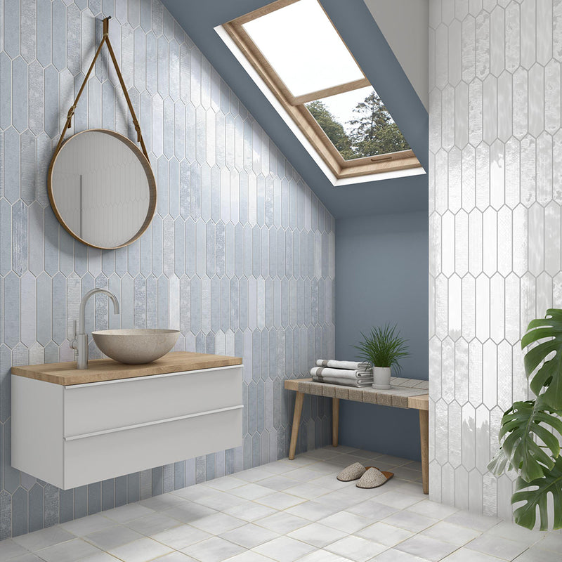 Terracota Floor Tile - Wall Or Floor Mount - 7.9 x 7.9" Porcelain/Matt White