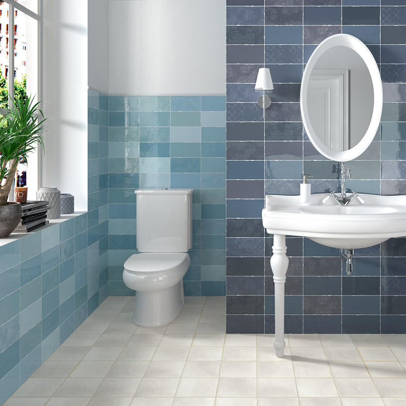 Terracota Floor Tile - Wall Or Floor Mount - 7.9 x 7.9" Porcelain/Matt White