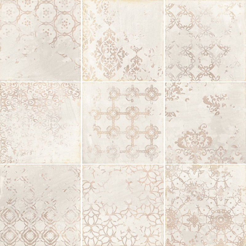 Terracota Decor Floor Tile - Wall Or Floor Mount - 7.9 x 7.9" Porcelain/Matt White