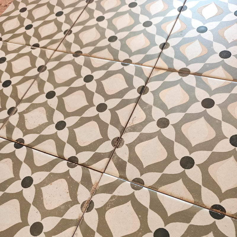 Atlantique Nantes Olive Wall Tile - Wall Or Floor Mount - 7.9 x 7.9" Porcelain/Matt Earthy Green