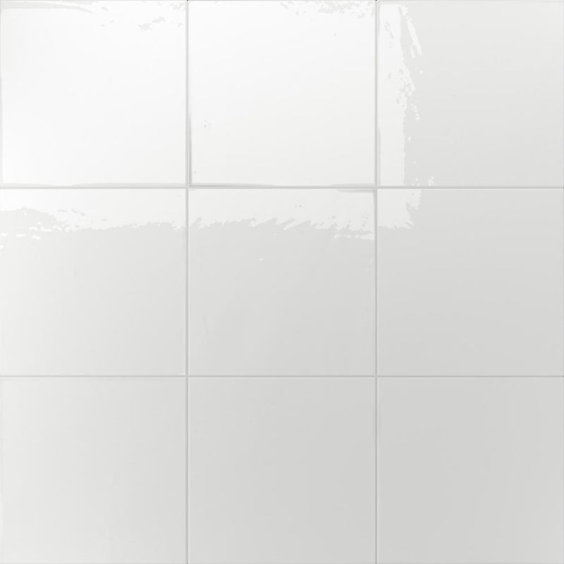 Berlin Wall Tile - Wall Or Floor Mount - 5.8 x 5.8" Porcelain/Gloss White