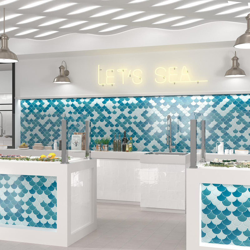 Berlin Wall Tile - Wall Or Floor Mount - 5.8 x 5.8" Porcelain/Gloss White