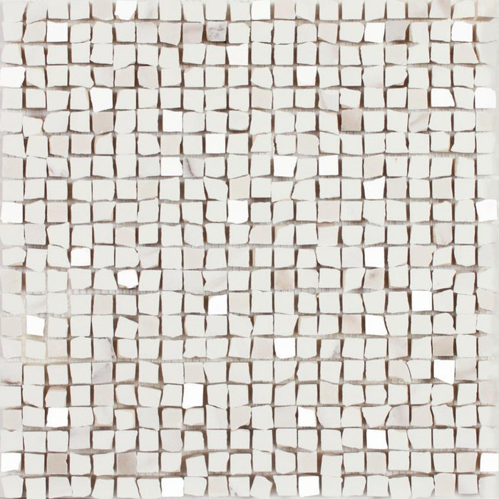Calacatta Lux Mosaic Wall Tile - Wall Mount - 11.8 x 11.8" Ceramic/Gloss White/ $ 80.00 Price Per Piece