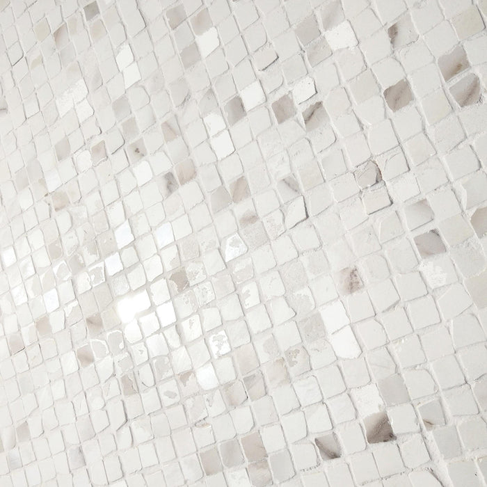 Calacatta Lux Mosaic Wall Tile - Wall Mount - 11.8 x 11.8" Ceramic/Gloss White/ $ 80.00 Price Per Piece