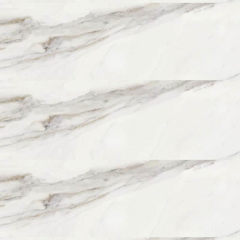 Calacatta Lux Wall Tile - Wall Mount - 35.4 x 11.8" Ceramic/Gloss White