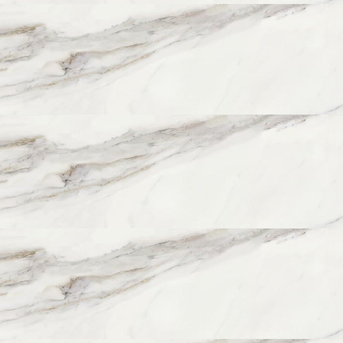 Calacatta Lux Wall Tile - Wall Mount - 35.4 x 11.8" Ceramic/Gloss White - Piece : 2.91 SqFt = $ 5.87 / Box: 11.63 Sqft = $ 69.00 - Pieces Per Box: 4 Units