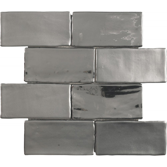 Charm Mosaic Wall Tile - Wall Mount - 11.8 x 11.8" Ceramic/Metallic Silver/ $ 98.00 Price Per Piece