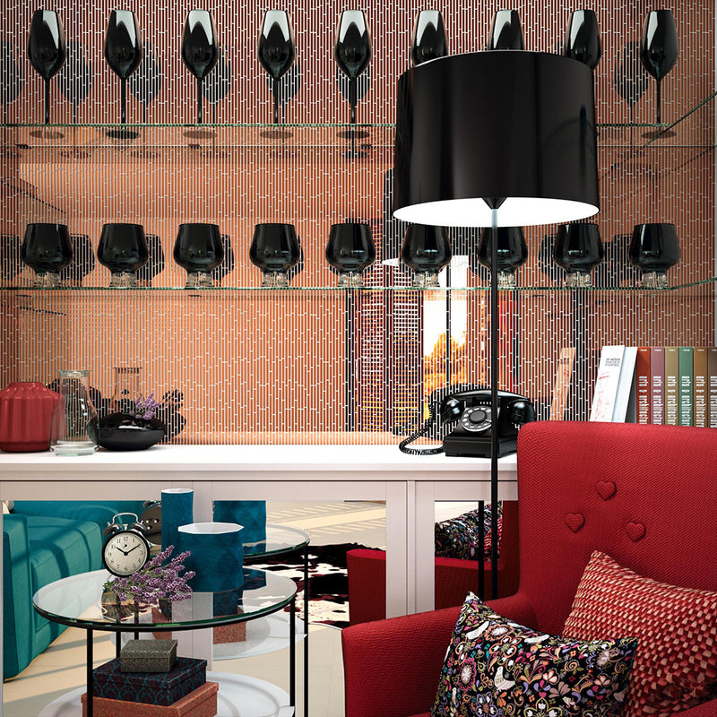 Copper Mirror Mosaic Wall Tile - Wall Mount - 11.2 x 10.4" Glass/Gloss Copper/ $ 20.00 Price Per Piece