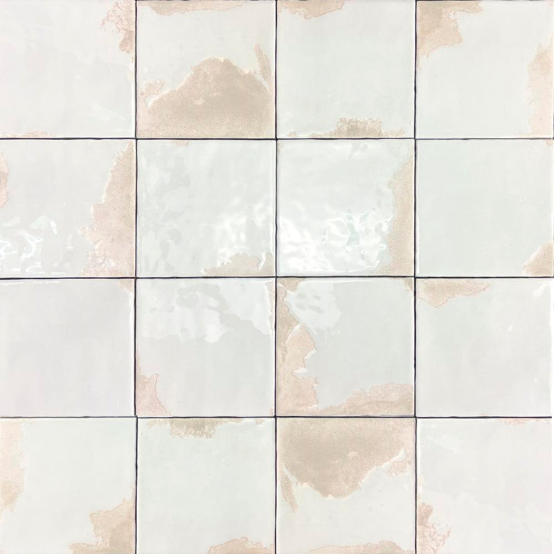 Granadella Sal Wall Tile - Wall Or Floor Mount - 4.5 x 4.5" Porcelain/Gloss Warm White