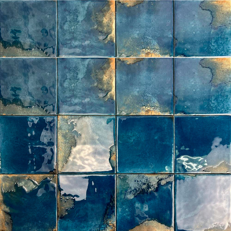 Granadella Marino Wall Tile - Wall Or Floor Mount - 4.5 x 4.5" Porcelain/Gloss Deep Blue