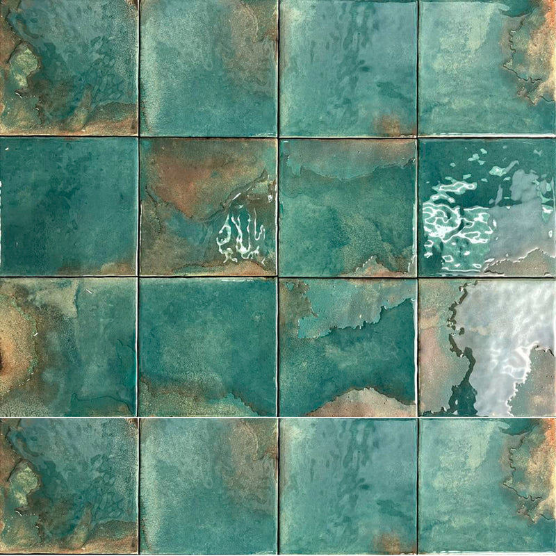 Granadella Esmeralda Wall Tile - Wall Or Floor Mount - 4.5 x 4.5" Porcelain/Gloss Deep Green