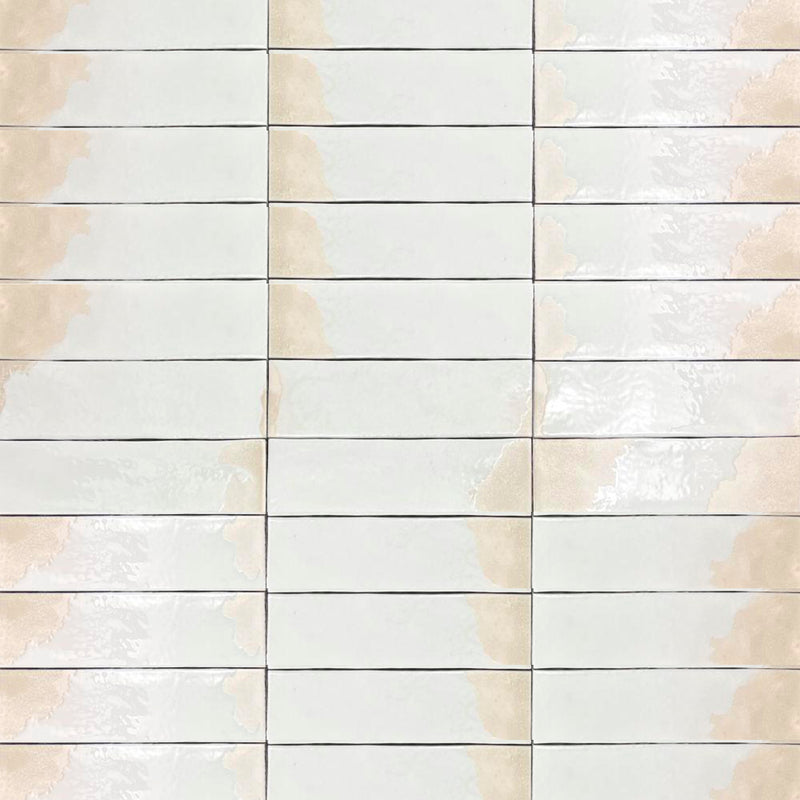 Granadella Sal Wall Tile - Wall Or Floor Mount - 2.5 x 8.8" Porcelain/Gloss Warm White