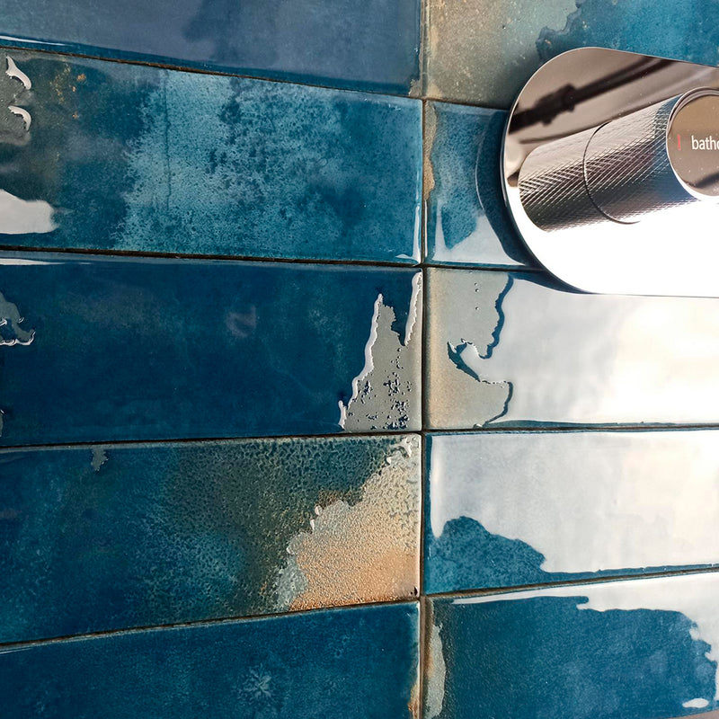 Granadella Marino Wall Tile - Wall Or Floor Mount - 2.5 x 8.8" Porcelain/Gloss Deep Blue