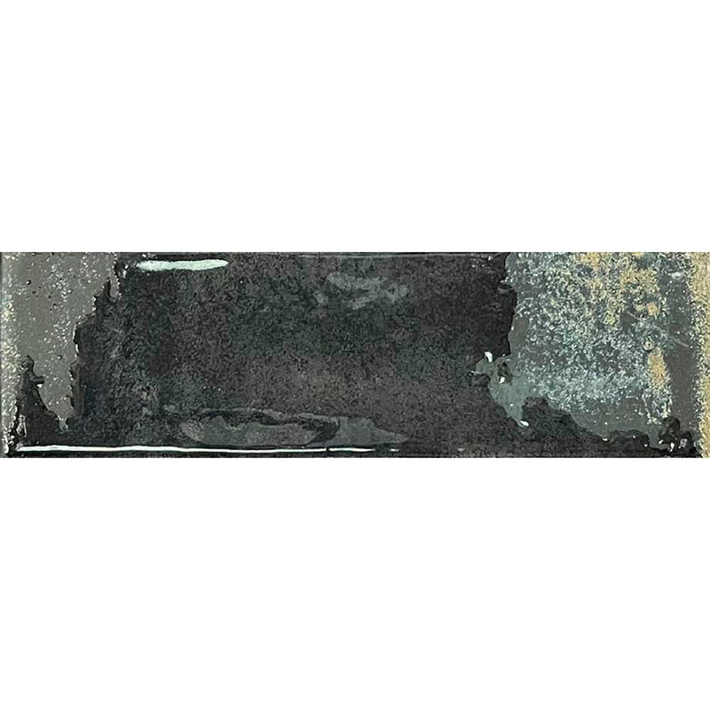 Granadella Carbon Wall Tile - Wall Or Floor Mount - 2.5 x 8.8" Porcelain/Gloss Dark