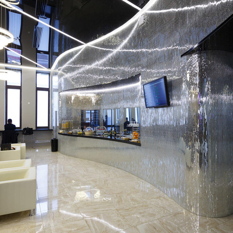 Glass Mirror Mosaic Wall Tile - Wall Mount - 11.2 x 10.4" Glass/Gloss/ $ 20.00 Price Per Piece