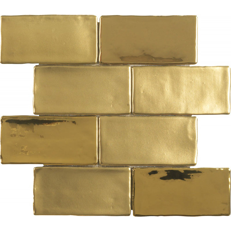 Grace Mosaic Wall Tile - Wall Mount - 11.8 x 11.8" Ceramic/Metallic Gold/ $ 108.00 Price Per Piece