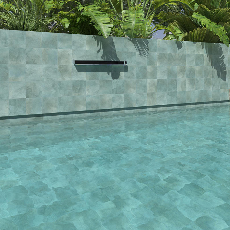 Greenland Teal Anti-Slip Wall Tile - Wall Or Floor Mount - 5.8 x 5.8" Porcelain/Matt