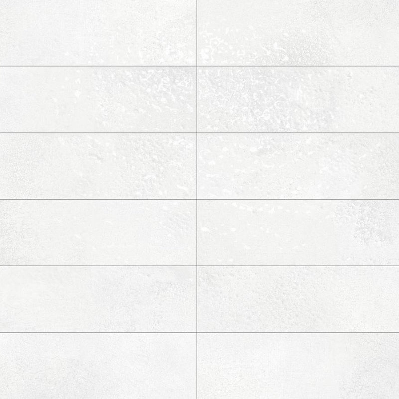 Greenland Frost Wall Tile - Wall Or Floor Mount - 8.8 x 2.5" Porcelain/Gloss White