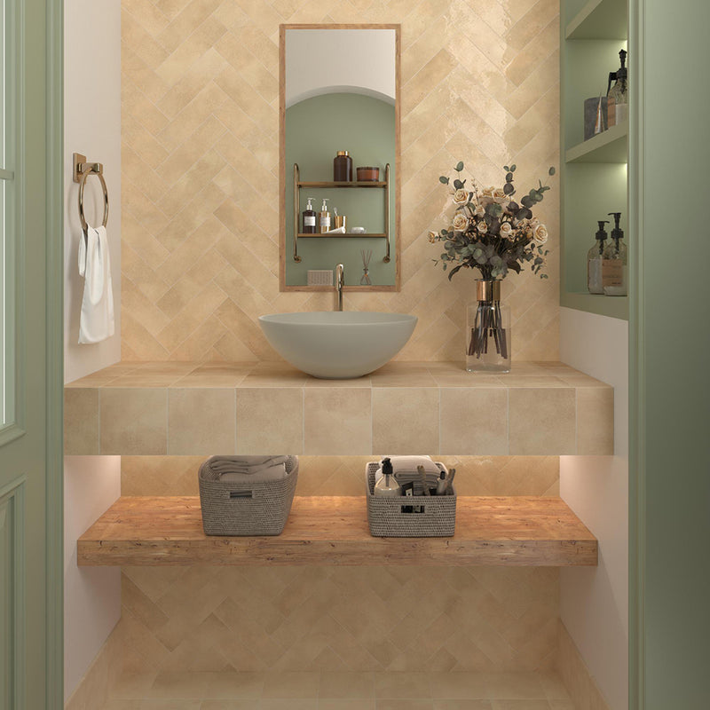 Greenland Peach Wall Tile - Wall Or Floor Mount - 8.8 x 2.5" Porcelain/Gloss