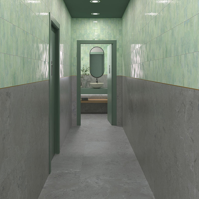 Greenland Boreal Wall Tile - Wall Or Floor Mount - 8.8 x 2.5" Porcelain/Gloss Green