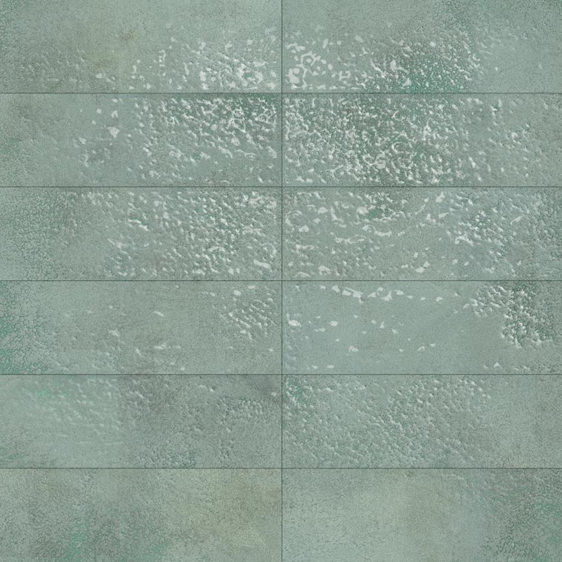 Greenland Teal Wall Tile - Wall Or Floor Mount - 8.8 x 2.5" Porcelain/Gloss