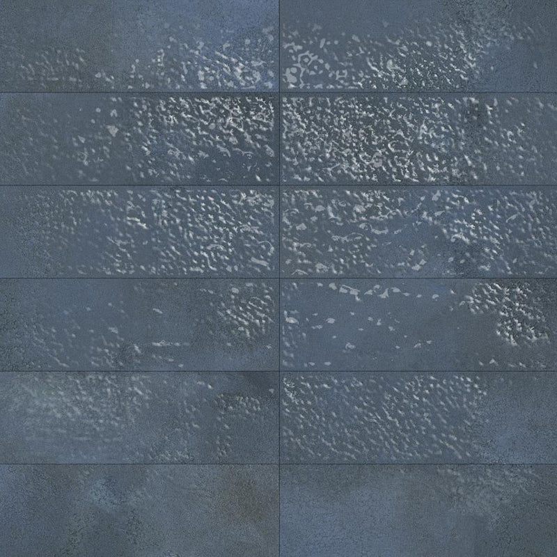 Greenland Cobalt Wall Tile - Wall Or Floor Mount - 8.8 x 2.5" Porcelain/Gloss