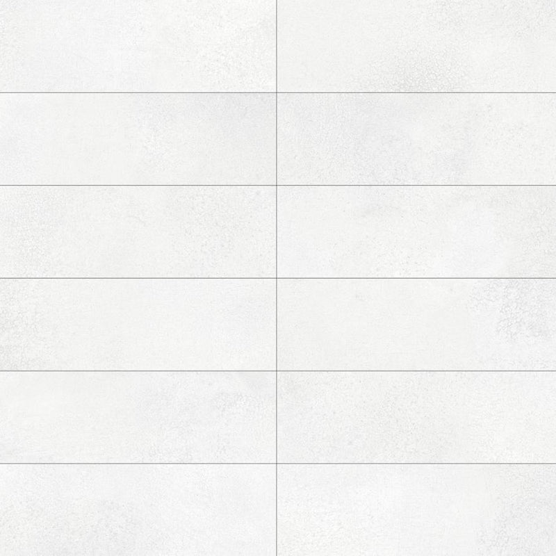 Greenland Frost Wall Tile - Wall Or Floor Mount - 8.8 x 2.5" Porcelain/Matt White