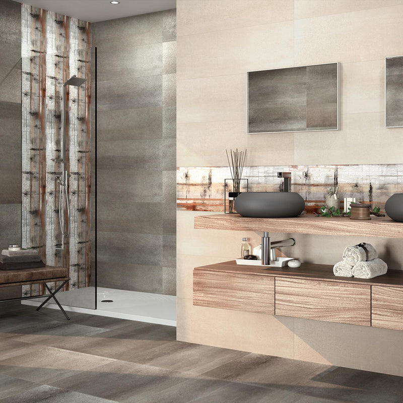 Impressions Wall Tile - Wall Mount - 35.4 x 11.8" Ceramic/Satin