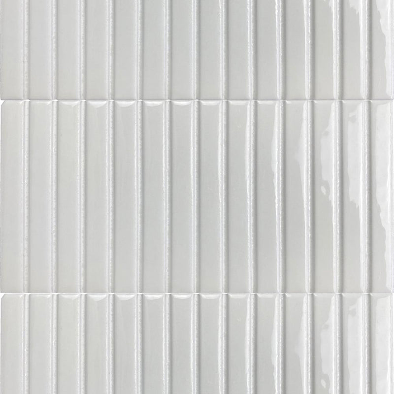 Kit-Kat Mosaic Wall Tile - Wall Mount - 4.5 x 9.1" Porcelain/Glossy Snow