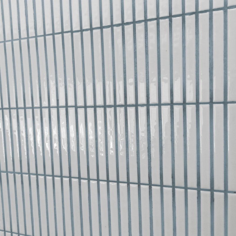 Kit-Kat Mosaic Wall Tile - Wall Mount - 4.5 x 9.1" Porcelain/Glossy Snow