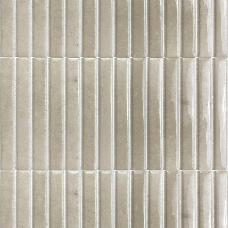 Kit-Kat Mosaic Wall Tile - Wall Mount - 4.5 x 9.1" Porcelain/Gloss Ivory