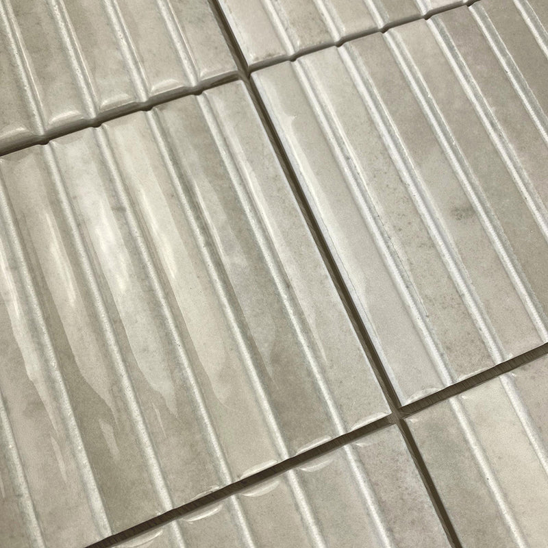 Kit-Kat Mosaic Wall Tile - Wall Mount - 4.5 x 9.1" Porcelain/Gloss Ivory