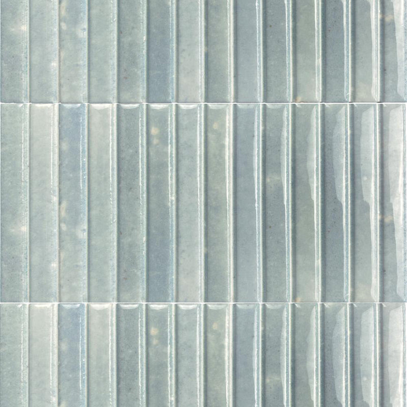 Kit-Kat Mosaic Wall Tile - Wall Mount - 4.5 x 9.1" Porcelain/Glossy Water