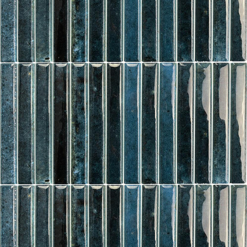 Kit-Kat Mosaic Wall Tile - Wall Mount - 4.5 x 9.1" Porcelain/Glossy Ocean