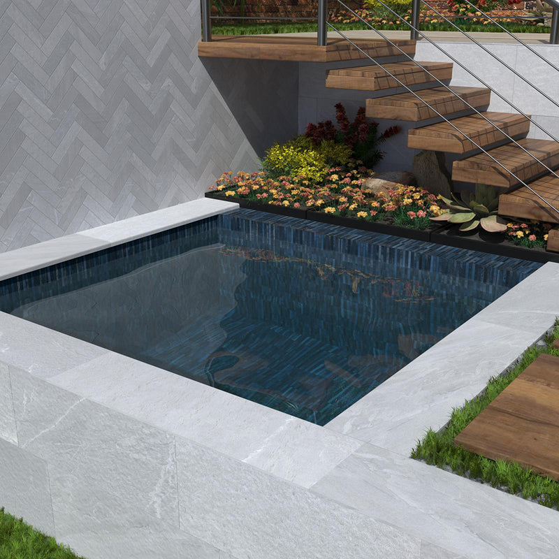 Kit-Kat Mosaic Wall Tile - Wall Mount - 4.5 x 9.1" Porcelain/Glossy Ocean