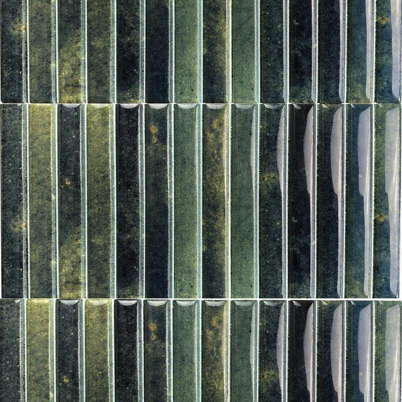 Kit-Kat Mosaic Wall Tile - Wall Mount - 4.5 x 9.1" Porcelain/Glossy Grass