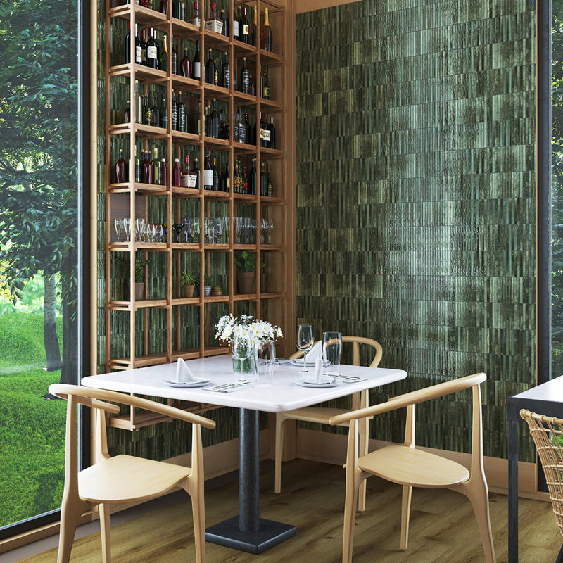 Kit-Kat Mosaic Wall Tile - Wall Mount - 4.5 x 9.1" Porcelain/Glossy Grass