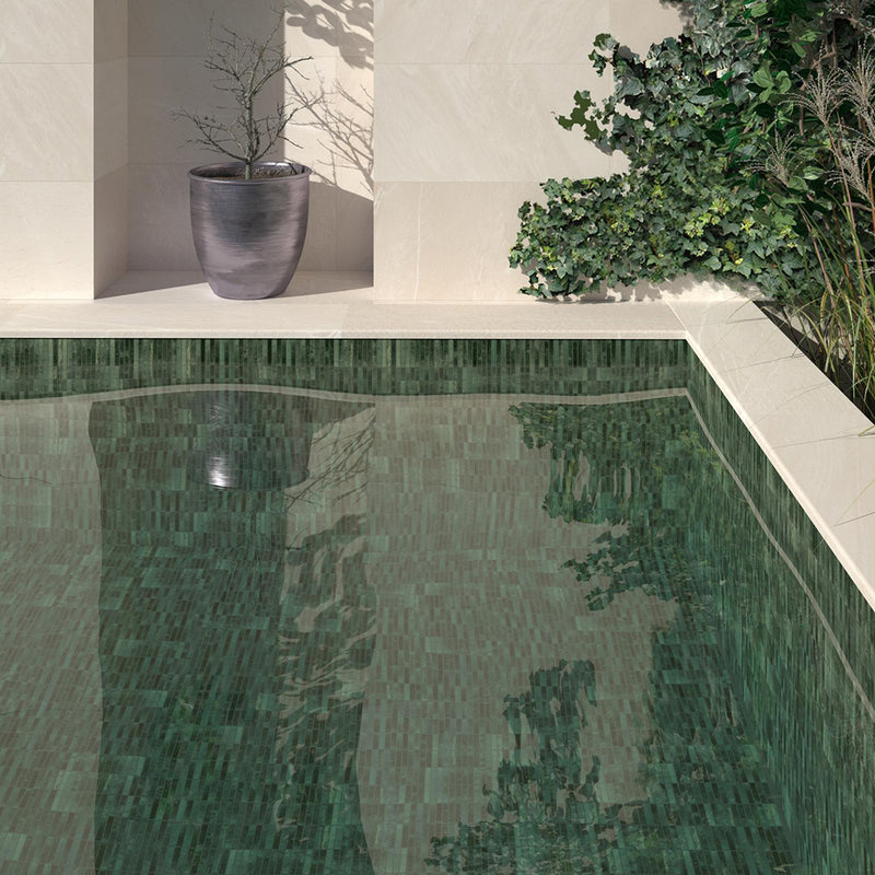 Kit-Kat Mosaic Wall Tile - Wall Mount - 4.5 x 9.1" Porcelain/Glossy Grass