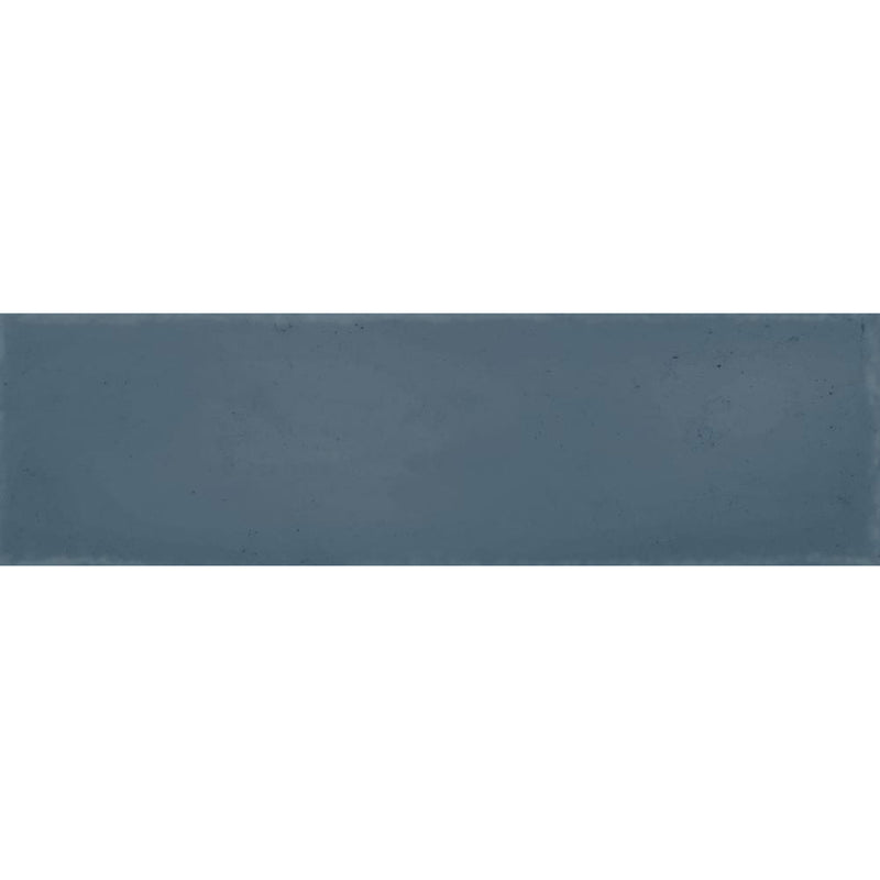 Milano Blu Wall Tile - Wall Mount - 9.4 x 2.7" White Body/Matt Deep Blue