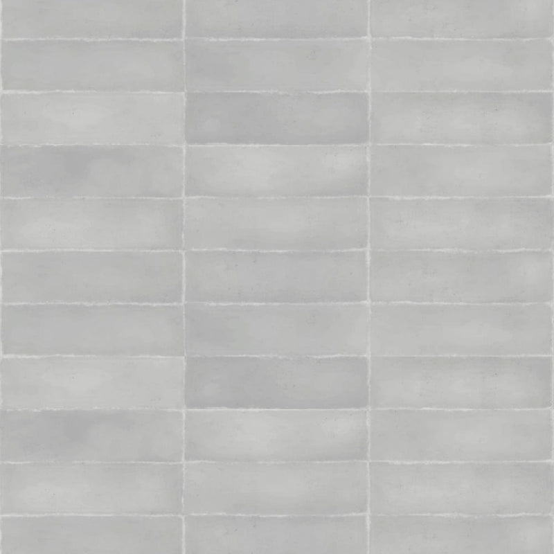 Milano Grigio Wall Tile - Wall Mount - 9.4 x 2.7" White Body/Matt Soft Gray
