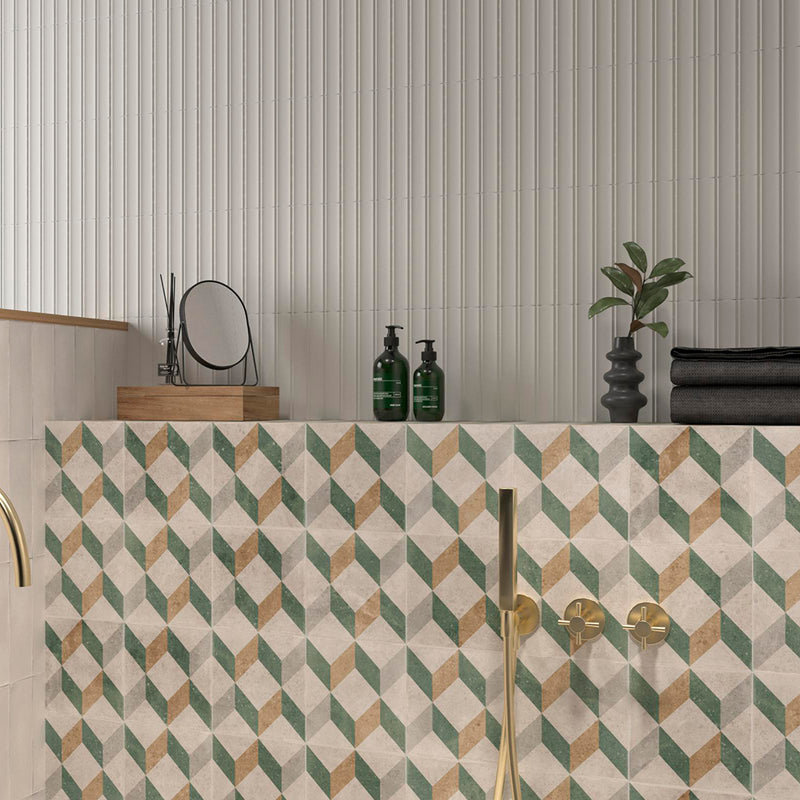 Milano Scala Gesso Wall Tile - Wall Mount - 9.1 x 4.5" Porcelain/Matt Eggshell