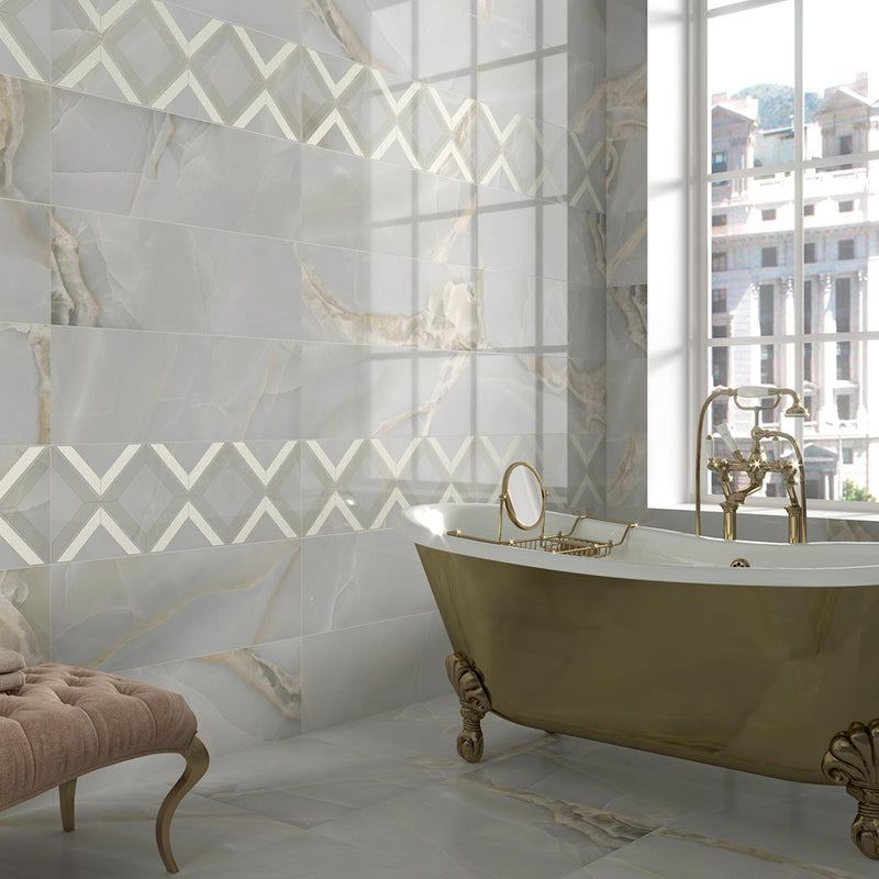 Selene Sky Floor Tile - Wall Or Floor Mount - 23.6 x 23.6" Porcelain/Satin