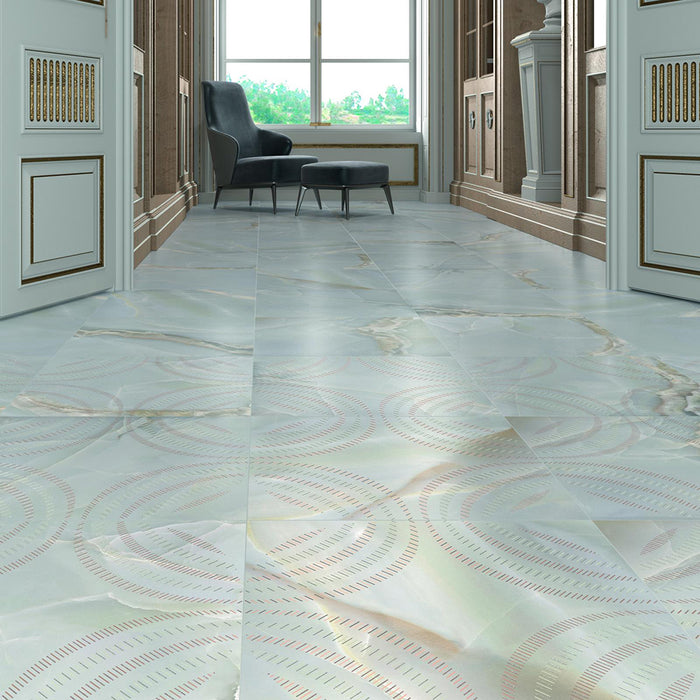 Selene Sky Floor Tile - Wall Or Floor Mount - 23.6 x 23.6" Porcelain/Satin - Piece : 3.87 SqFt = $ 6.00 / Box: 11.62 Sqft = $ 70.00 - Pieces Per Box: 3 Units