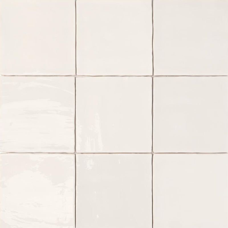 Tabarca Wall Tile - Wall Mount - 5.9 x 5.9" Ceramic/Gloss White