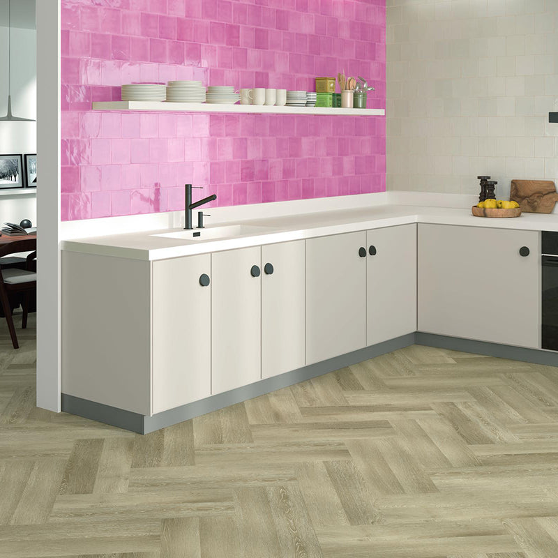 Tabarca Wall Tile - Wall Mount - 5.9 x 5.9" Ceramic/Gloss Pink