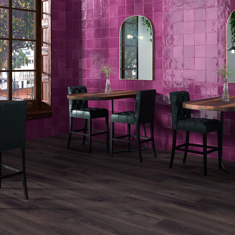 Tabarca Wall Tile - Wall Mount - 5.9 x 5.9" Ceramic/Gloss Maroon