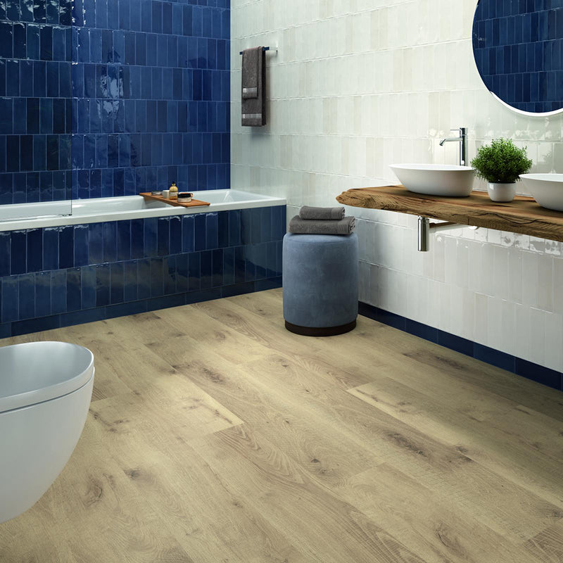 Tabarca Wall Tile - Wall Mount - 9.1 x 3" Ceramic/Gloss Navy Blue