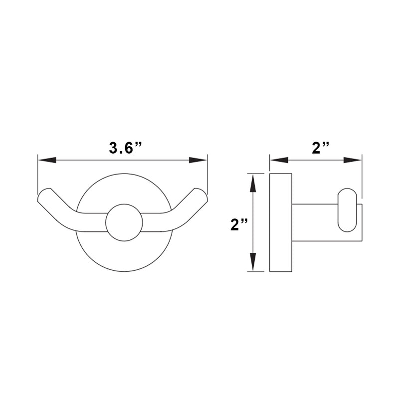 Smart Double Hook - Wall Mount - 4"