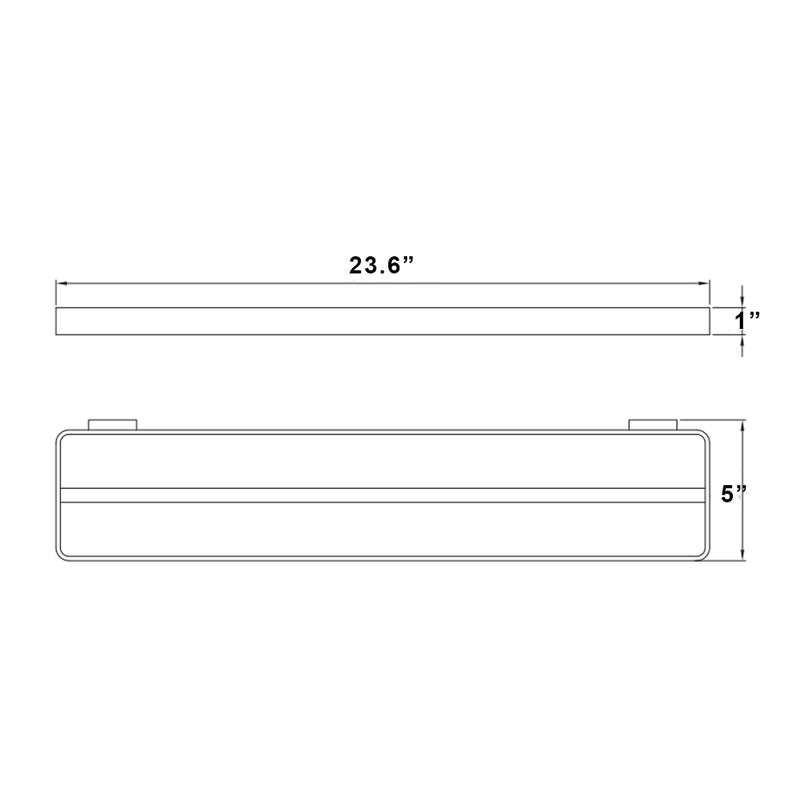 Flat Double Towel Bar - Wall Mount - 24" Brass/Polished Chrome